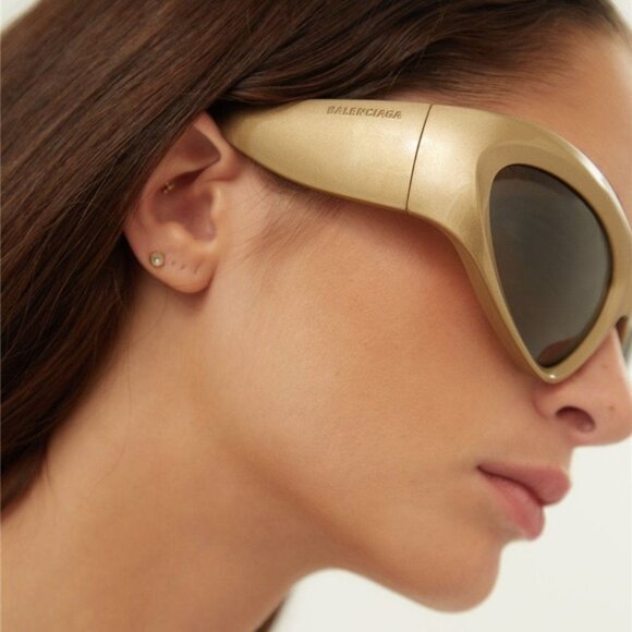 NEW BALENCIAGA CAT EYE SUNGLASSES BALENCIAGA BB0228S 004 GOLD BROWN EYEWEAR - Picture 5 of 5